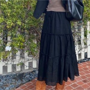 SOLD- Black Tiered Skirt